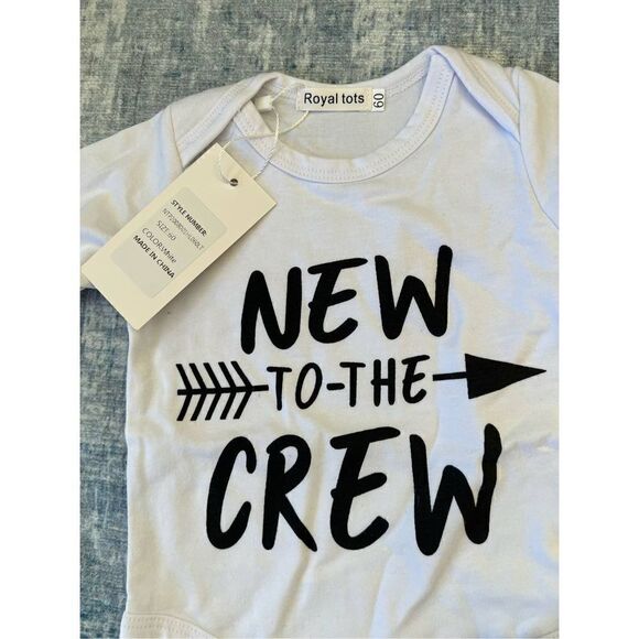 NWT! Royal Tots New To The Crew 2 Piece Set Size 60 / 3 - 6 Months - Picture 3 of 5